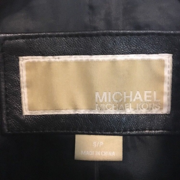 Michael By Michael Kors Black Leather Moto Jacket - Picture 2 of 8